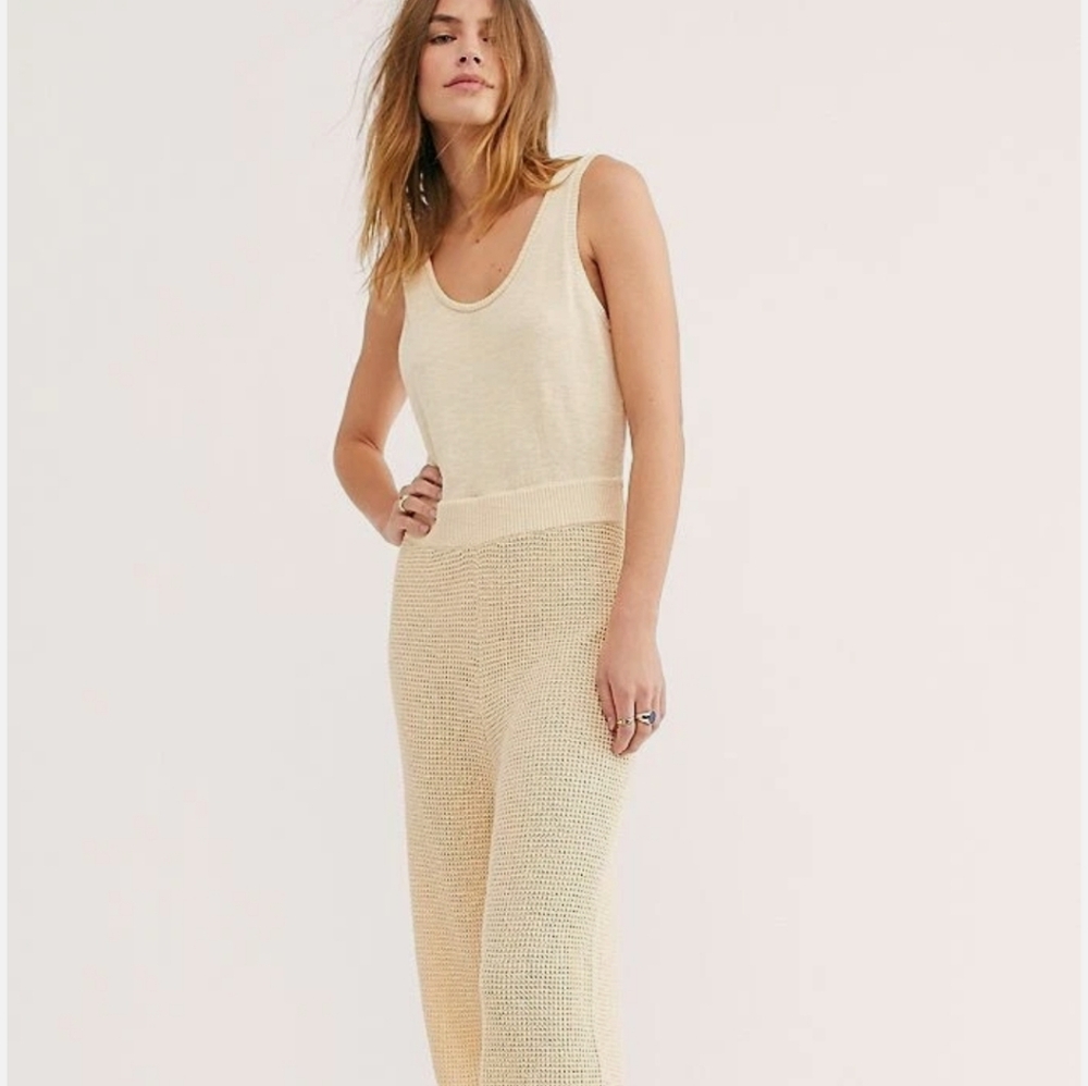 Free People FP Beach Vero Linen Blend Knited Jumpsuit, XS - Picture 2 of 15